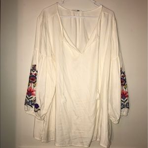 white detailed blouse